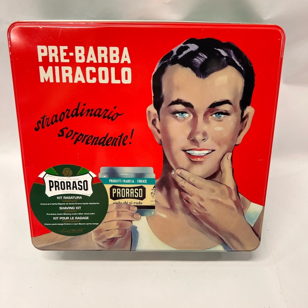 The Complete Kit for the Perfect Shave in a decorative Tin.